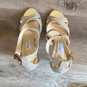 Jimmy Choo Glittering Gold Sandals